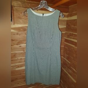 Donna B. Taylor 80s Elegant Black and White Checkered Midi Dress